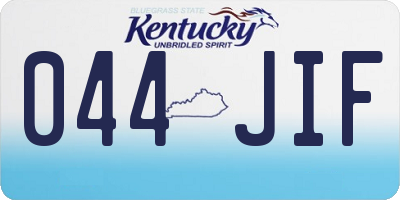 KY license plate 044JIF