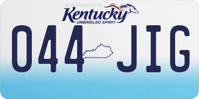 KY license plate 044JIG
