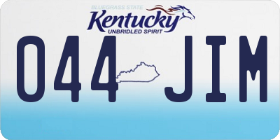 KY license plate 044JIM