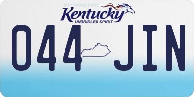 KY license plate 044JIN
