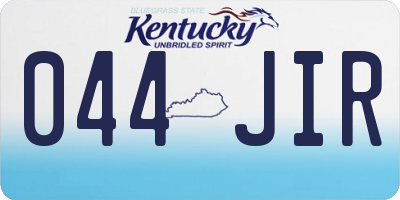 KY license plate 044JIR