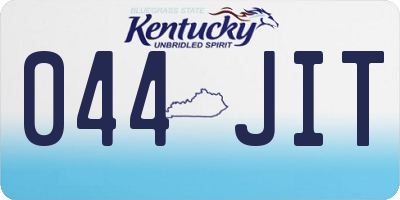 KY license plate 044JIT