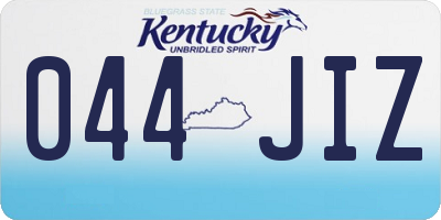 KY license plate 044JIZ