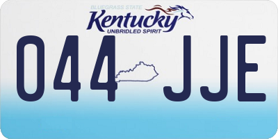KY license plate 044JJE