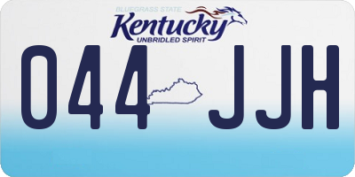 KY license plate 044JJH