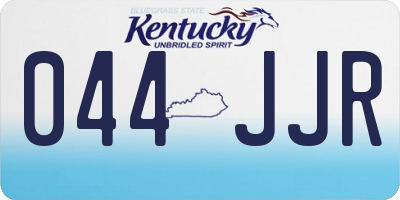 KY license plate 044JJR