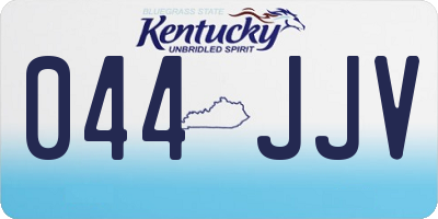 KY license plate 044JJV