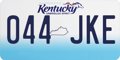 KY license plate 044JKE