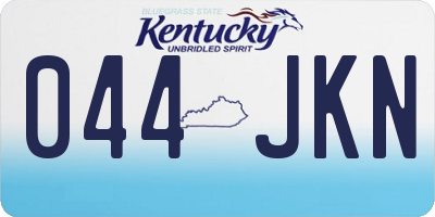 KY license plate 044JKN