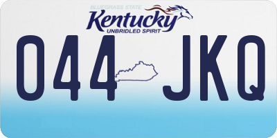 KY license plate 044JKQ