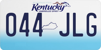 KY license plate 044JLG