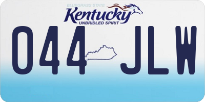 KY license plate 044JLW