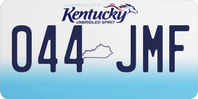 KY license plate 044JMF