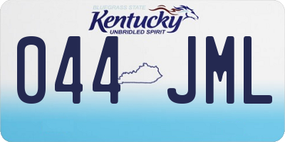 KY license plate 044JML