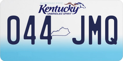 KY license plate 044JMQ