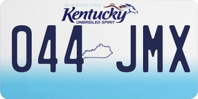 KY license plate 044JMX