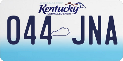 KY license plate 044JNA