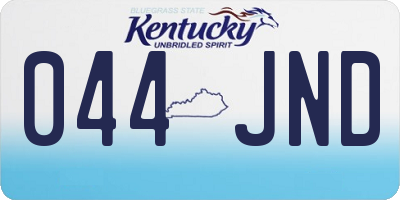 KY license plate 044JND