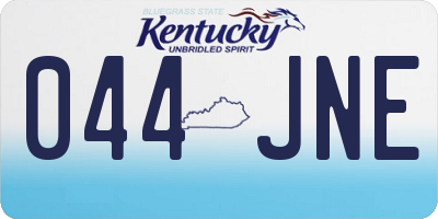 KY license plate 044JNE