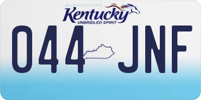KY license plate 044JNF