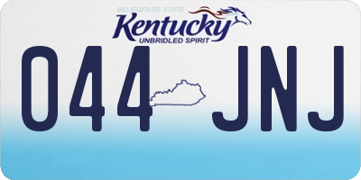 KY license plate 044JNJ