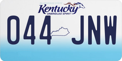 KY license plate 044JNW