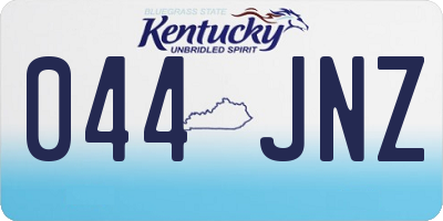 KY license plate 044JNZ