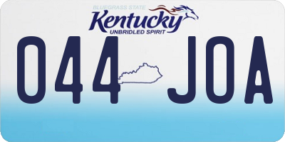 KY license plate 044JOA