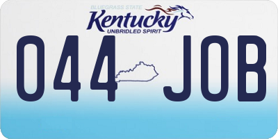 KY license plate 044JOB