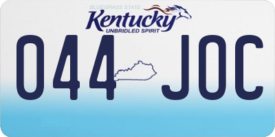 KY license plate 044JOC