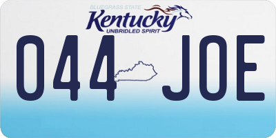 KY license plate 044JOE