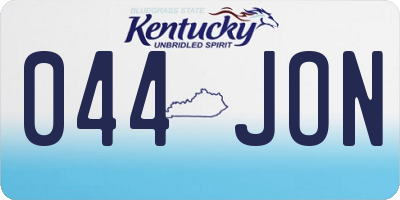 KY license plate 044JON