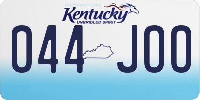 KY license plate 044JOO