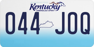KY license plate 044JOQ