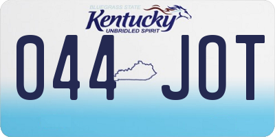KY license plate 044JOT