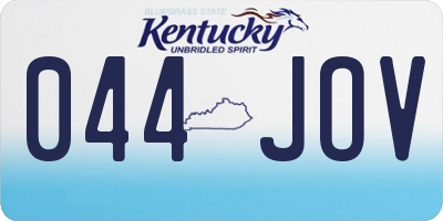 KY license plate 044JOV