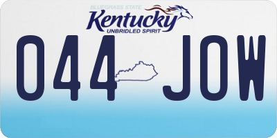 KY license plate 044JOW