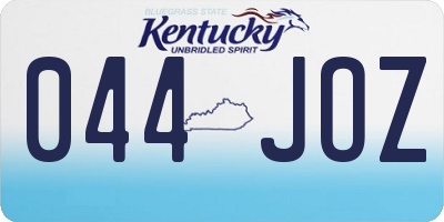 KY license plate 044JOZ