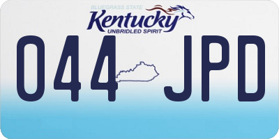 KY license plate 044JPD