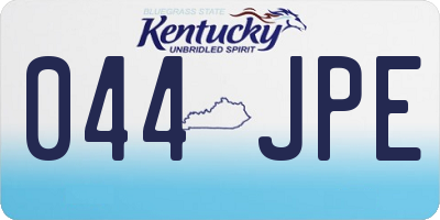 KY license plate 044JPE