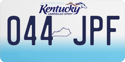 KY license plate 044JPF