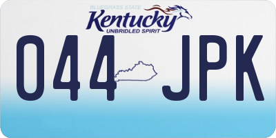 KY license plate 044JPK