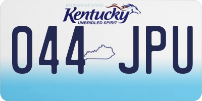 KY license plate 044JPU