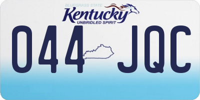 KY license plate 044JQC