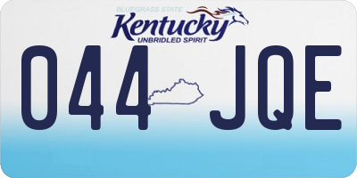 KY license plate 044JQE