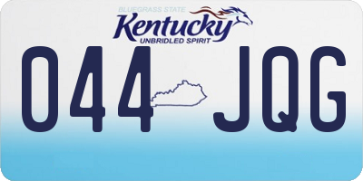 KY license plate 044JQG