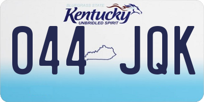 KY license plate 044JQK