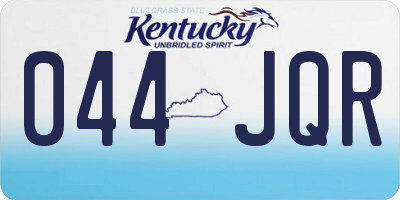 KY license plate 044JQR