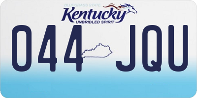 KY license plate 044JQU