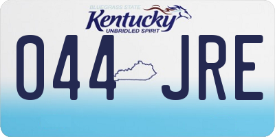 KY license plate 044JRE